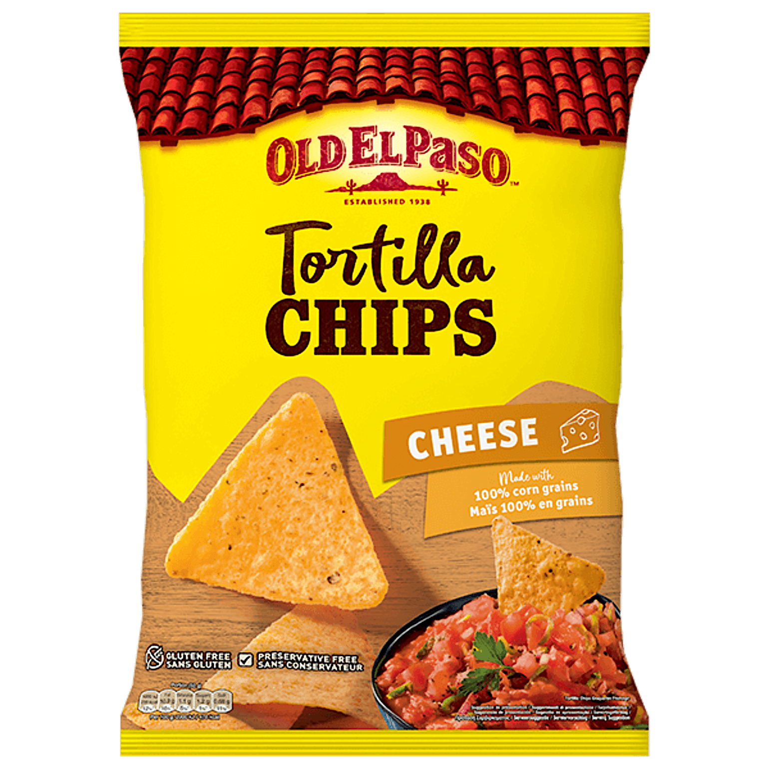 un paquete de chips de queso tortilla Old el paso